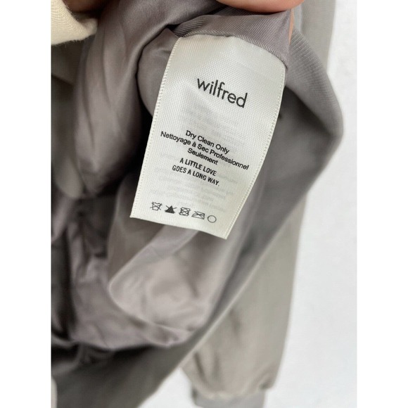 Aritzia Wilfred Womens POUSSIN BOMBER Jacket Concrete Beige Casual Lightweight - Picture 11 of 12